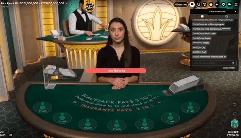 Live Blackjack Table