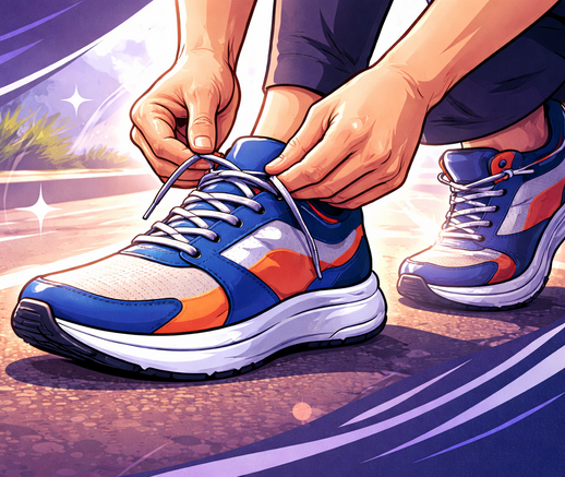 running shoes on an outdoor track